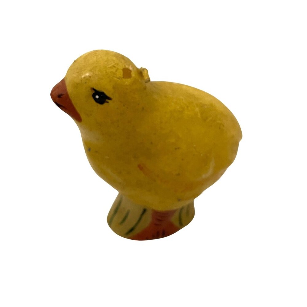 Vintage  Candle Yellow Bird Figurine‎ Hand-Painted Miniature